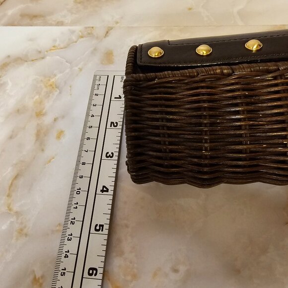 Michael Kors Santorini Wicker/Rattan Leather Clutch - Picture 9 of 10